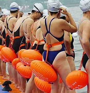 [2261] Sports Safety Swim Device Upset Inflated Buoy Flotation For Pool Open Water
