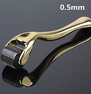 [2100] 540 Needle Titanium Microneedle Derma Roller Micro Skin Therapy Golden 0.5