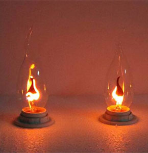 [2269] Pull Tail E14 3W Edison Bulb Candle Flame Bubble Yellow Light 220V