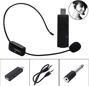 [2311] - UHF Stage Wireless Headset Condenser Microphone System USB Transmitter