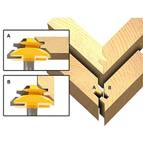 [2545] 1/4'' Shank Lock Miter Router Bit Tungsten 45 Degree Woodworking Cutter
