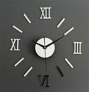 [2564] DIY Wall Clock Watch Home Modern Decoration 3D Crystal Mirror Art Sticker