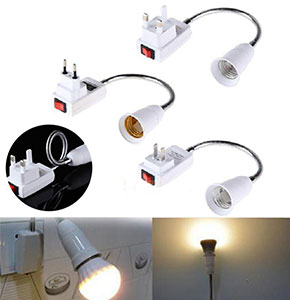 [2204] Table Light Bulb Lamp Holder Socket + Switch Adapter Converter Flexible