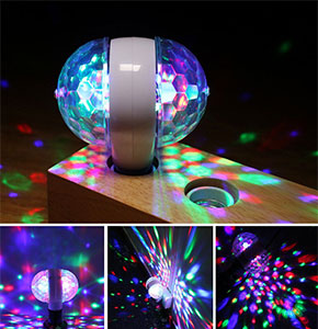 [2445] NEW E27 B22 LED Full Color RGB Auto Rotating Lamp Crystal Stage Party Ligh