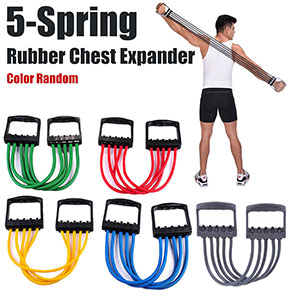 [2109] 5- Rubber Chest Expander Pull Stretcher Gym Muscle Power Train Exerciser