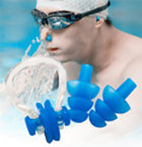 [2400] Waterproof Soft Silicone Swimming Set Nose Clip + Ear Plug Earplug Useful
