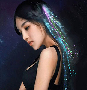 [2489] LED Light-up Hair pin Clip Fiber Optic Rave Party Christmas Wedding Accessories