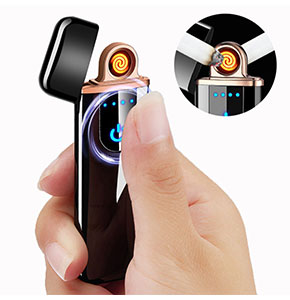[2504] Touch Sensor Metal Cigarette Lighter Rechargeable USB Charging Lighter Ele