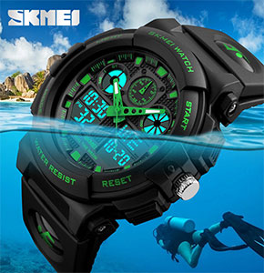 [2367] SKMEI Men's Waterproof Sport Army Analog Digital Black Wrist Watch