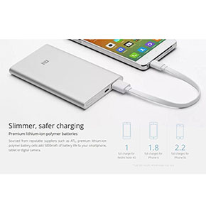 [2076]  Original Xiaomi mi Power Bank 5000mAh Mi Portable Charger Slim Powerbank