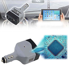[2478] 60W Car Power Inverter DC 12V To AC 220V 60Hz ABS Dual USB Charger Adapter