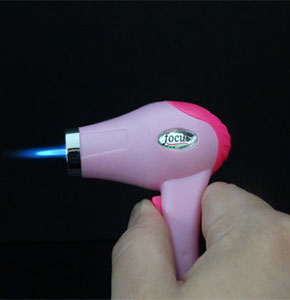 [2503] Windproof Hairdryer Mini Refillable Pendant Torch Lighter red color