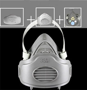 [2258] Set Suit Dust Painting Spraying For 3M 3200 N95 Filter Respirator Gas Mask