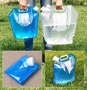 [2596] 5L Portable Folding Water Storage Lifting Bag Camping Hiking Survival Kit
