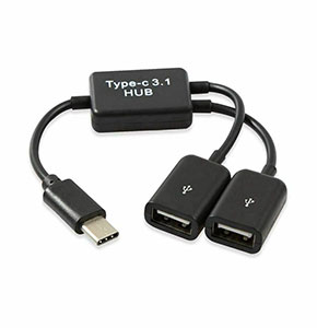 [2590] Type C OTG USB 3.1 Male to Dual 2.0 Female OTG Charge 2 Port HUB Cable Y
