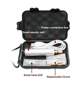 [2437] Mini 0.8-1.2mm Micro Electric Aluminum Hand Portable Handheld Drill +USB