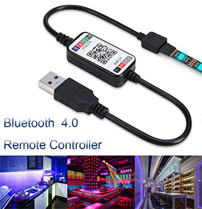 [2695] Bluetooth 4.0 RGB LED Strip Light Controller USB Cable Smart Phone Control