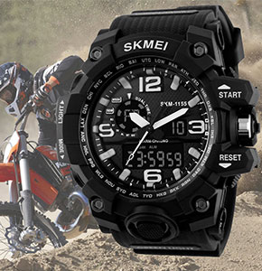 [2198] SKMEI Men's LED Digital Alarm Date Military Sports Army Waterproof Watch