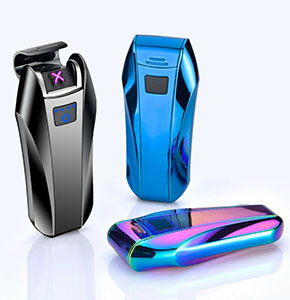 [2501] Metal Double Arc USB Lighter Windproof Flameless Electronic Cigarette Lighter