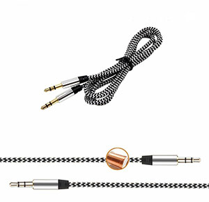[2273] 3.5mm AUX Audio TRS Jack Cable Nylon Male Plated Plug Stereo For Car Phone