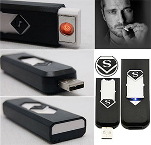 [2191] Rechargeable USB Plasma Lighter Cigarette Windproof Mini Electric Metal