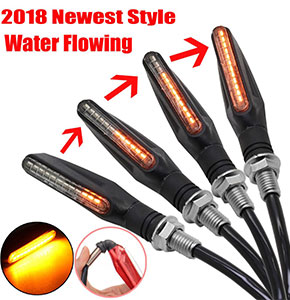 [2239] - 2x Flowing Universal LED Motorcycle Indicators Motorbike Turn Signals