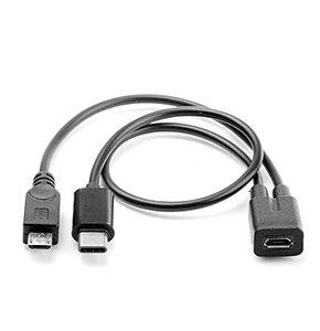 [2605] Micro USB 2.0 Splitter Y Female to Type-C USB 3.1 & Micro Data Charge Cable