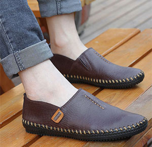[2282] New Men's Comfy Leather Casual Slip On Loafer Shoes Moccasins Driving Shoe